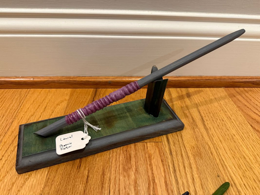 Handcarved and Handpainted Wooden Magic Wand great gift for Harry Potter fan, stand not included Pretend Toy