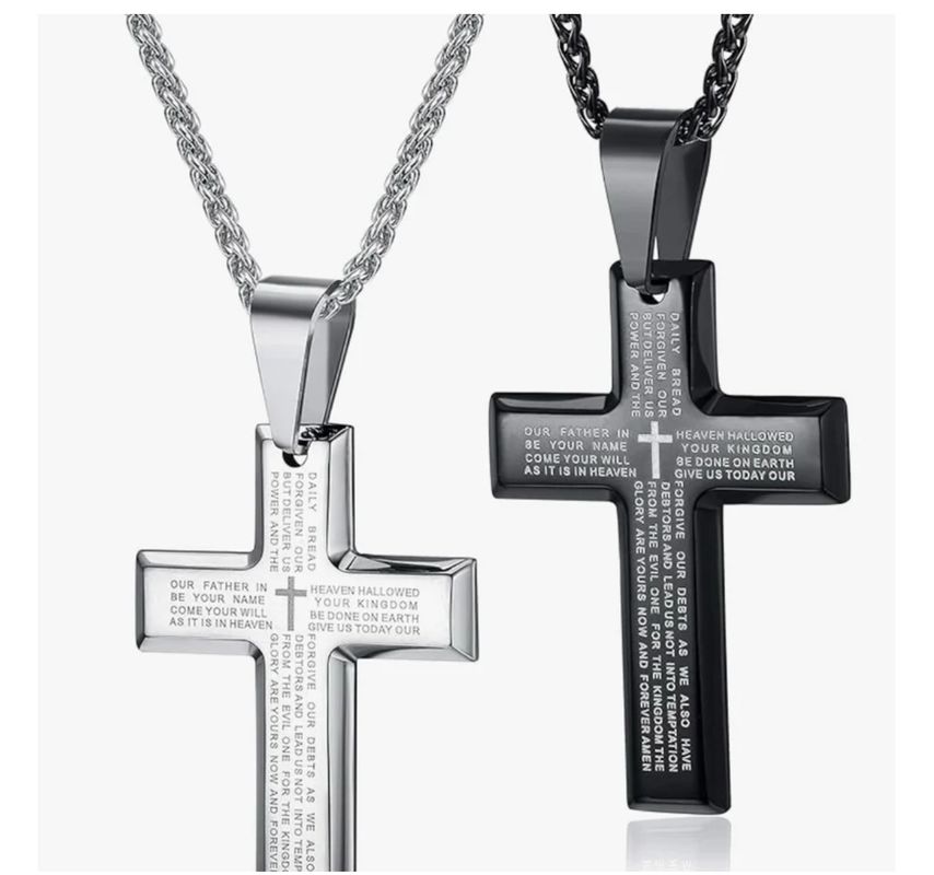 2 stainless steel cross pendant necklaces 2 stainless steel cross pendant necklaces