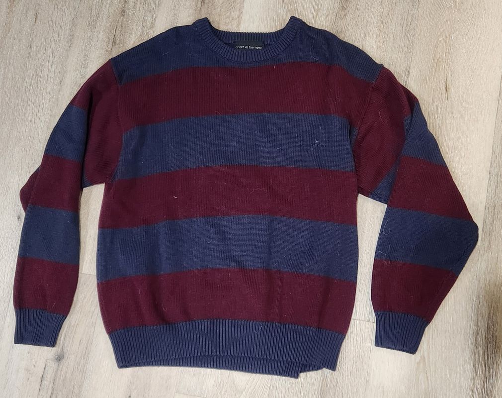 Croft and Barrow Navy/Maroon Knit Sweater  Men's - XXL