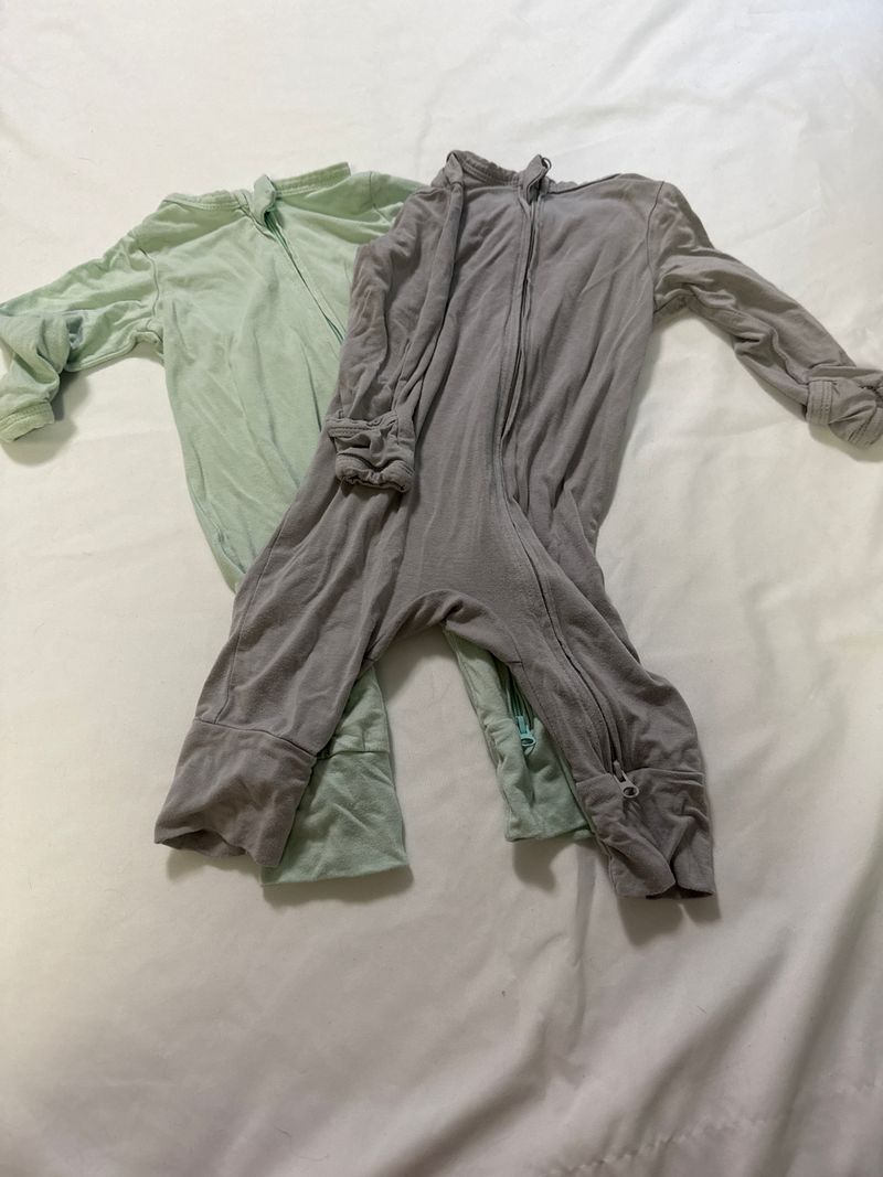 Aablexema 2 pair double zip pajamas 0-3 mo 3 Months