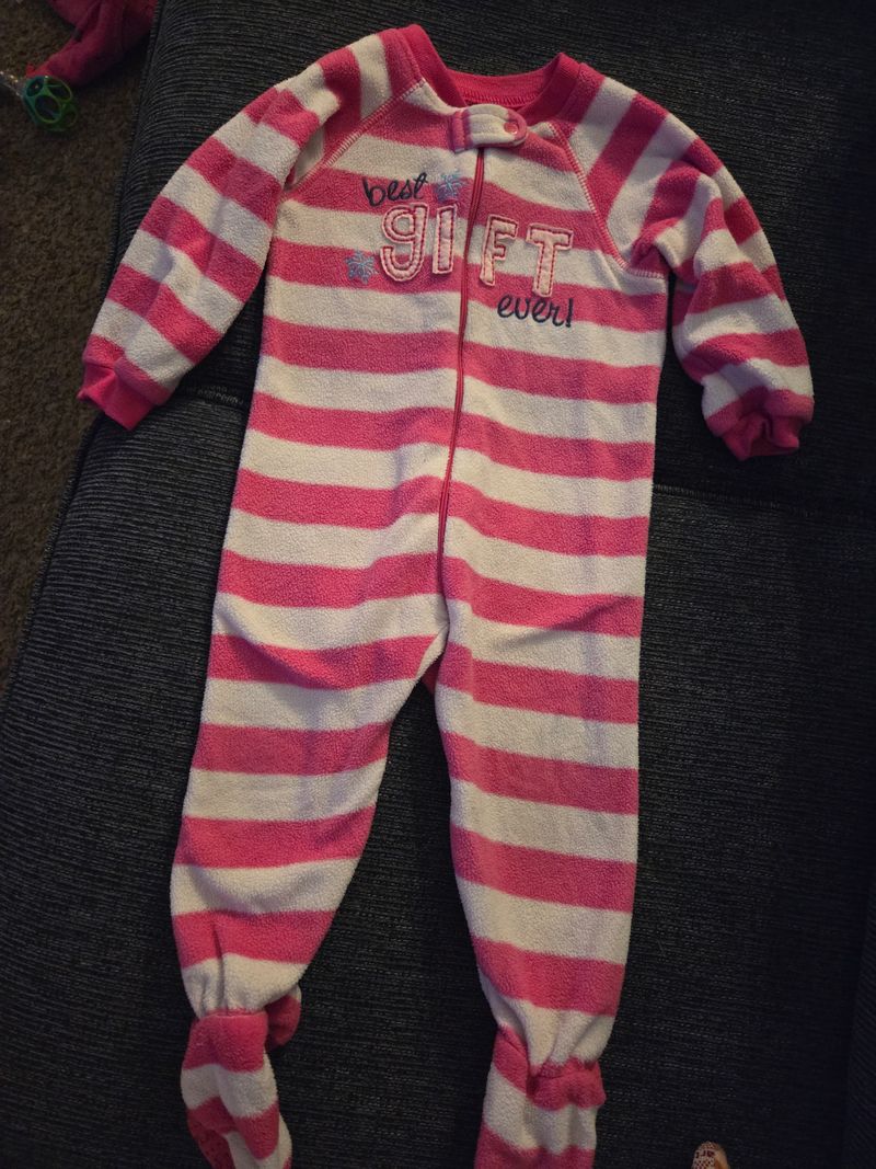 Pink stripes Best gift ever! Sleeper 18 Months
