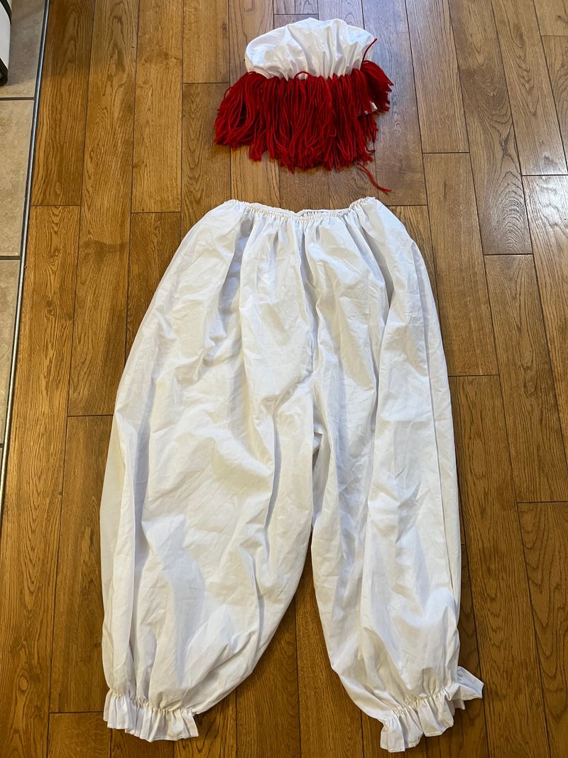 Raggedy Ann adult pants & hat  Adult