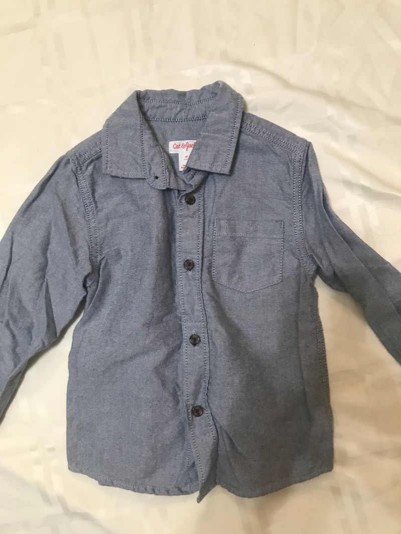 Cat and Jack Blue collared long sleeve 4T