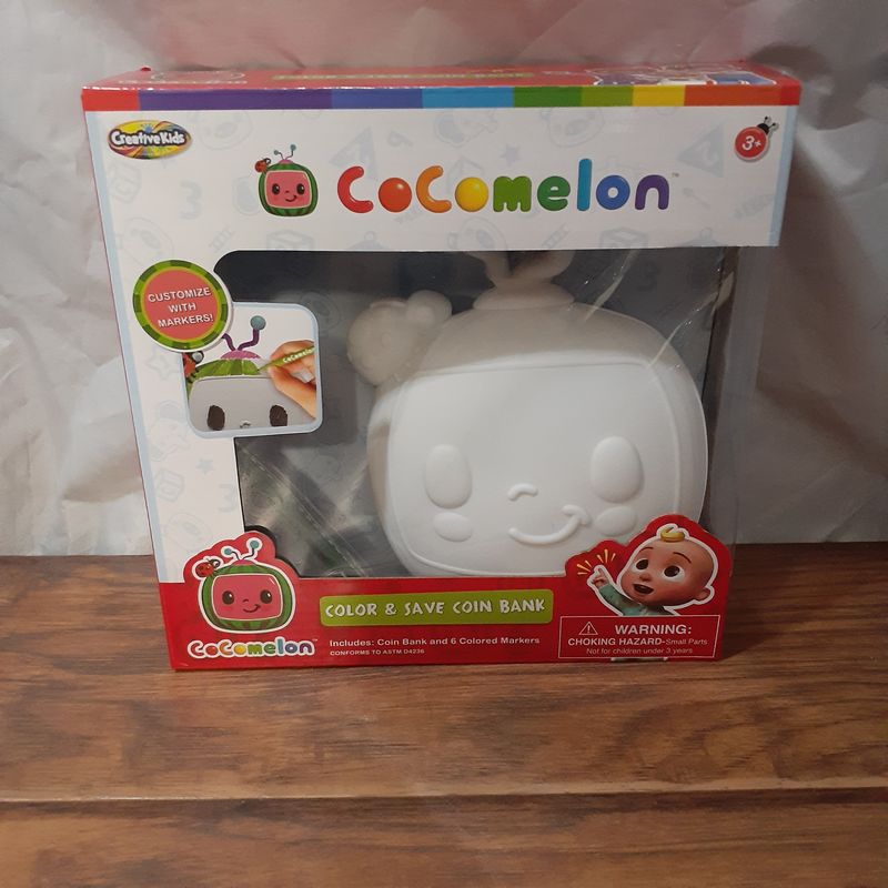 NEW - Creative Kids Cocomelon Color and Save coin bank