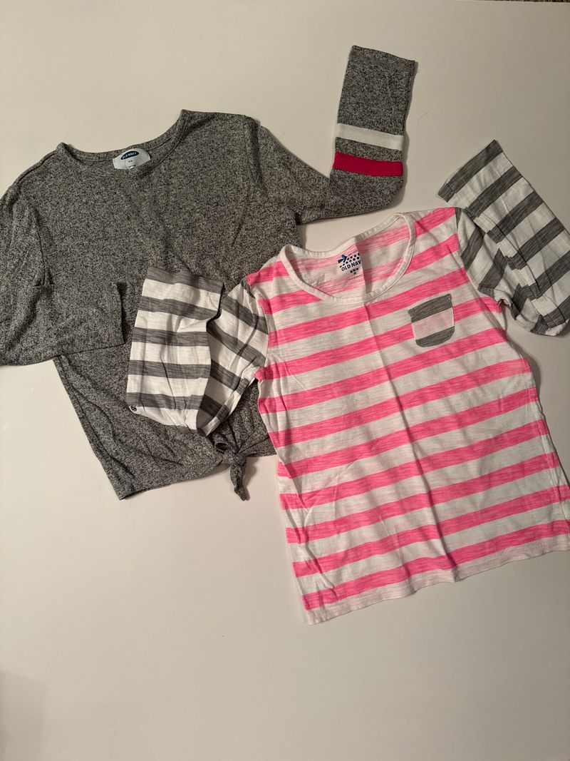 Old navy Sweatshirt & long sleeve tee grey pink 8