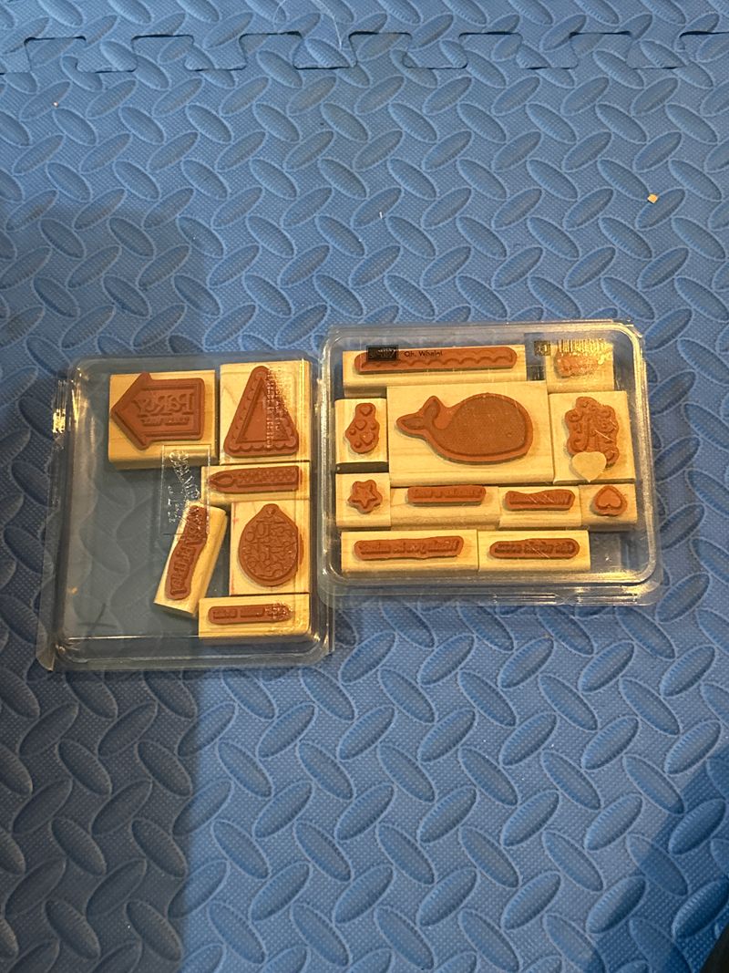 Stampin Up NIB-17 message stamps for party and whale puns