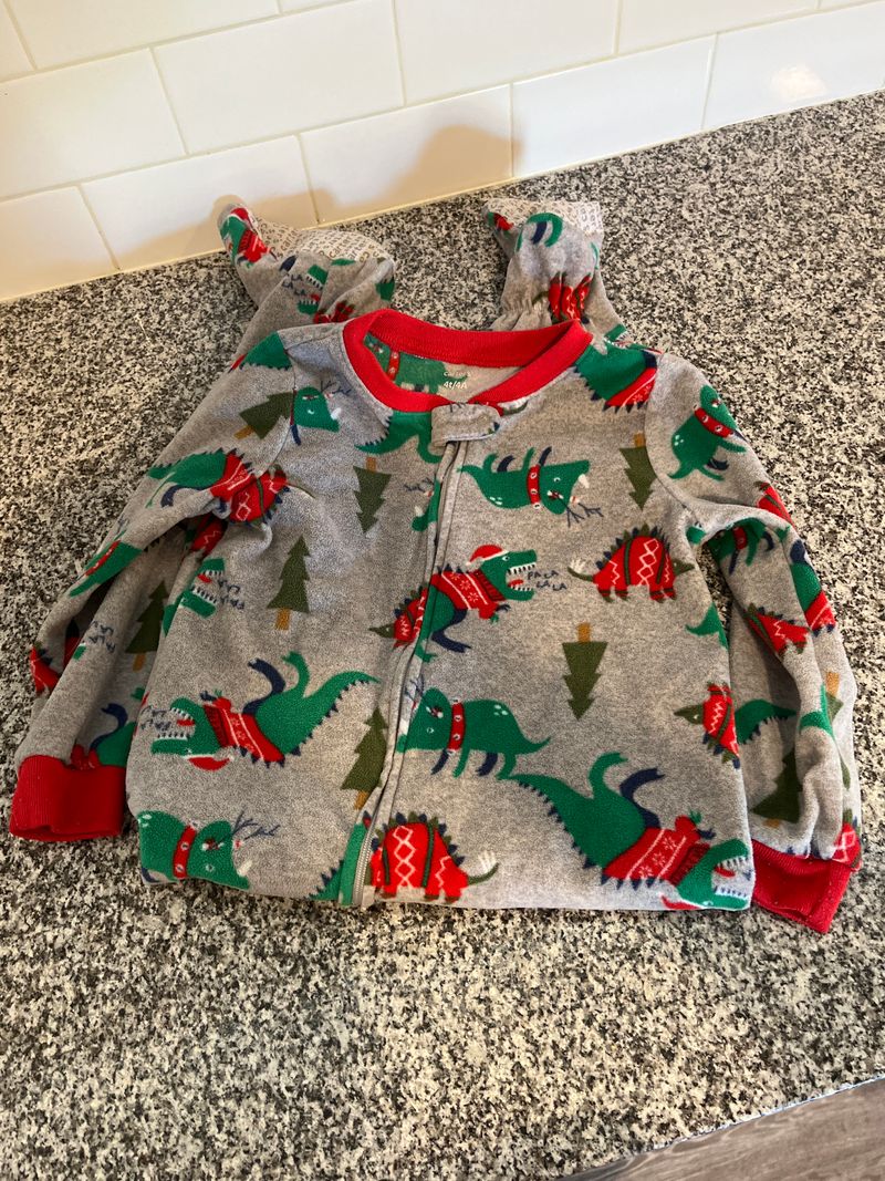 Carter's Xmas Dino Fleece Sleeper 4T