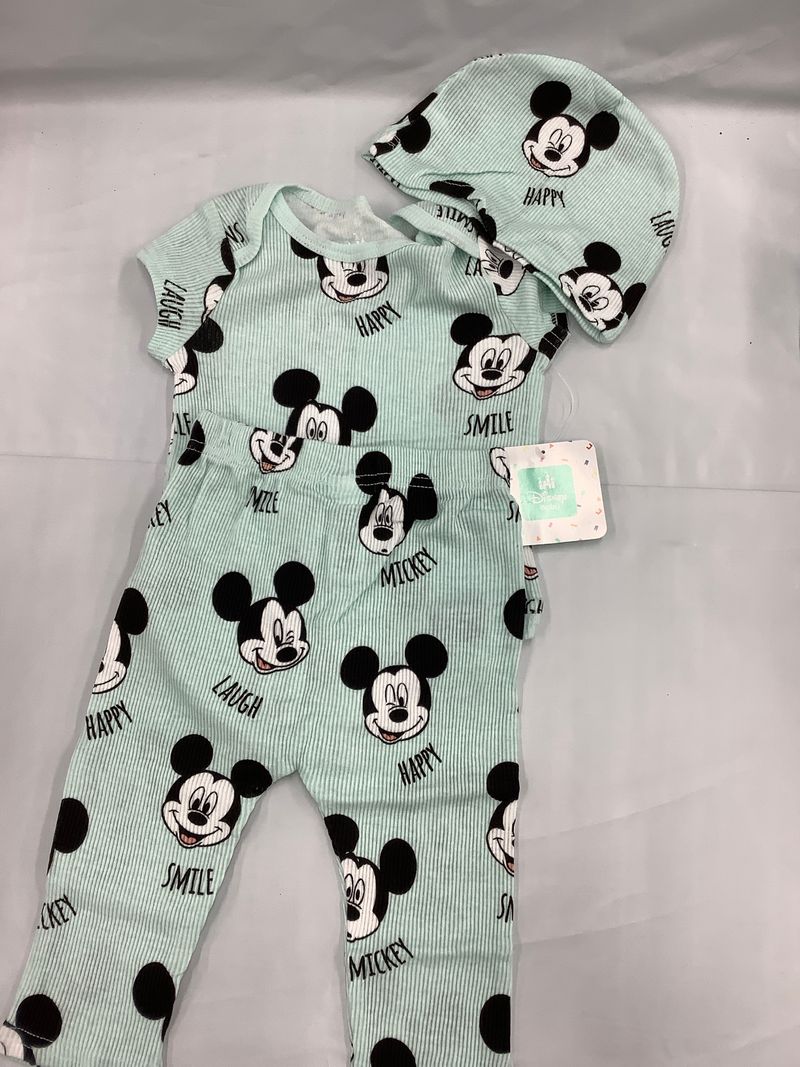 Disney Baby NWT Disney Baby Size 3-6mo Mickey 3 piece set onesie, pants, hat 3 Months