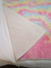 Load image into Gallery viewer, Pastel front tye dye blanket Back is off white Sherpa type material
