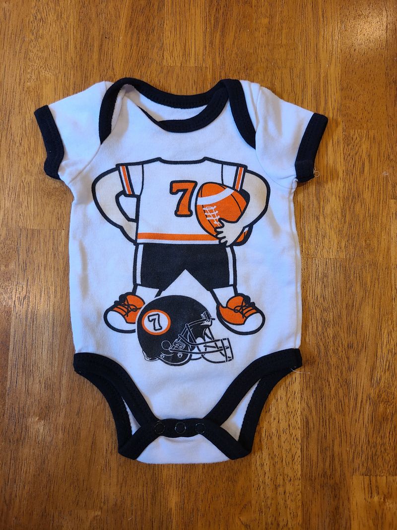 0-3 month, Swiggles, NWOT, SMR, football onesie  Newborn