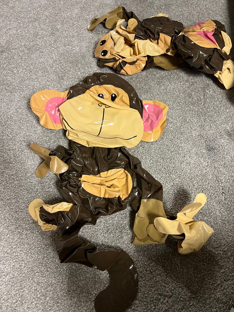 Set of 3 Monkeys Blown up and used for Party Animal Birthday once