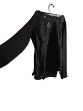 Load image into Gallery viewer, Banana Republic single button in the back lace Long sleeve beautiful lace shirt  EUC WNT Women&#39;s - S
