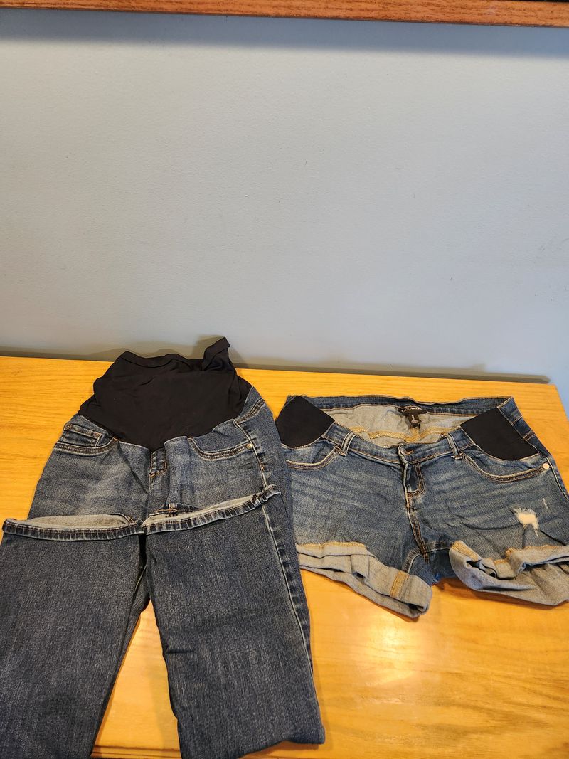 Indigo blue 1 pair jeans, 1 pair shorts Women's Med 8-10