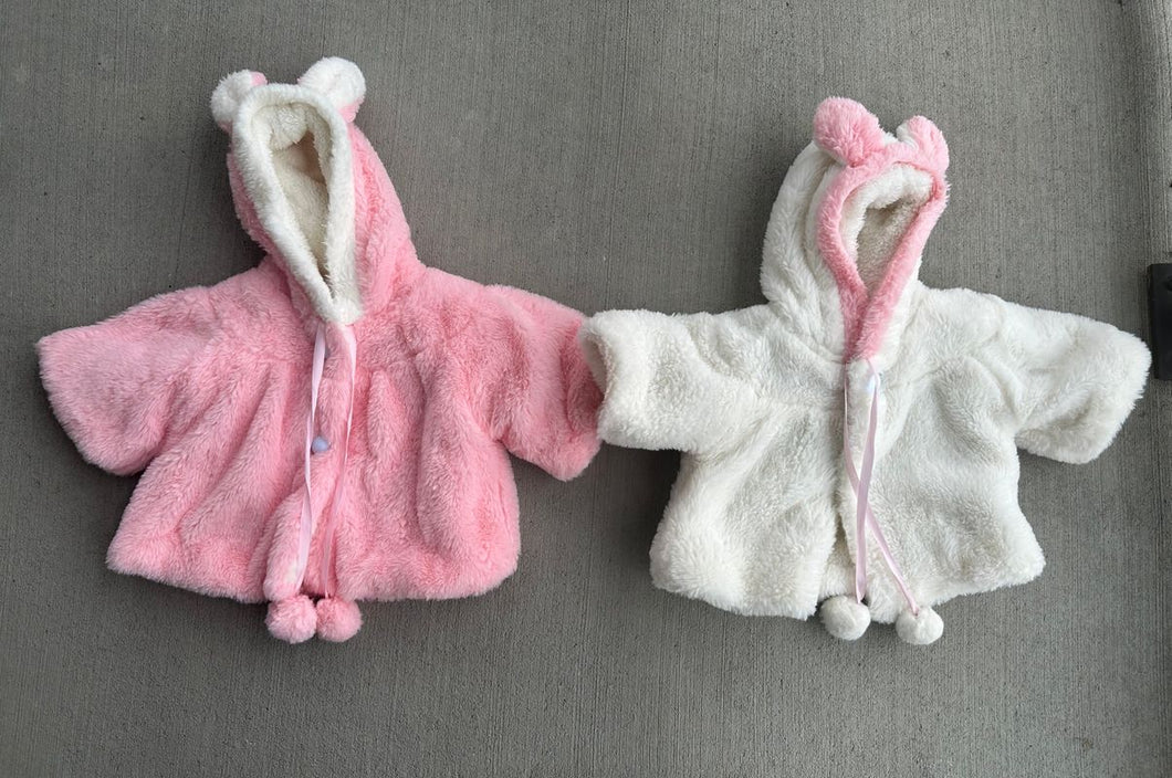 NA VGU pink and white bunny coats 6-9m 6 Months