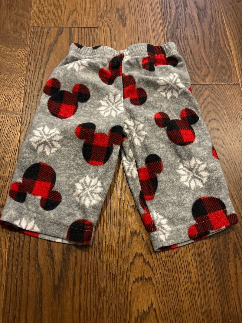 Disney Mickey Christmas fleece pj pants 12 Months