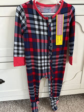 Load image into Gallery viewer, Little Bum Bums Plaid bamboo footed sleeper BNWT 2T
