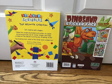 Load image into Gallery viewer, 2 Sticker Books-Animals &amp; Dinosaur Faces 2 Sticker Books-800 Stickers &amp; 470-6 Missing Workbook
