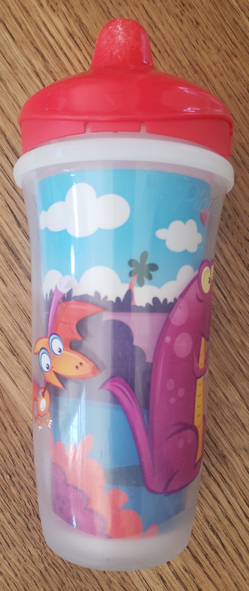Dinosaur Playtex Sipsters Stage 3 cup w/red lid