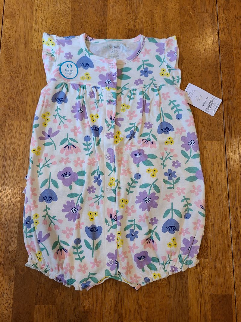 Carters NWT Summer floral ruffle romper  24 Months