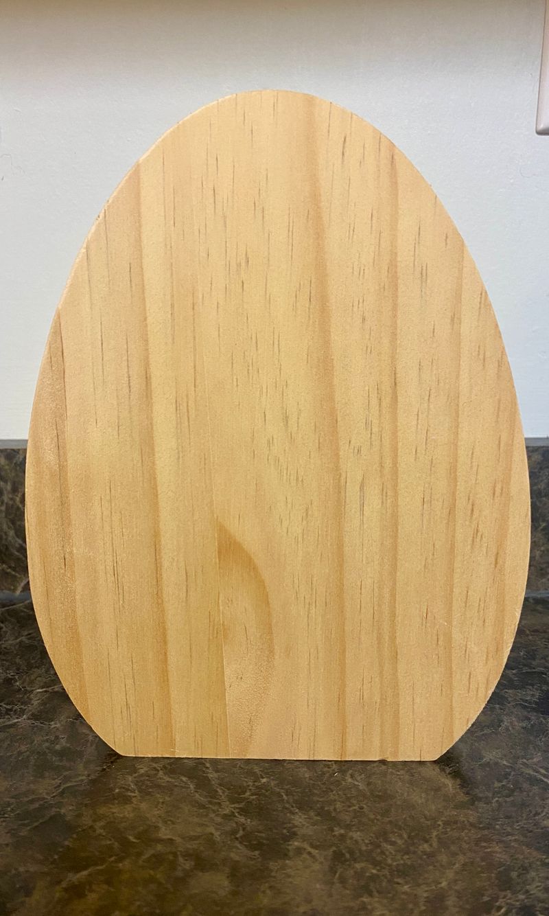 Unpainted wooden egg