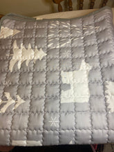 Load image into Gallery viewer, Grey blanket Trees and bears 48 inches down 47 1/2 across Blanket
