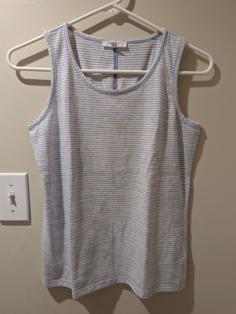 Talbots Petite petite striped tank blue-gray stripes Women's - S