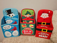 Load image into Gallery viewer, 3 Christmas themed book holder boxes for under tree
