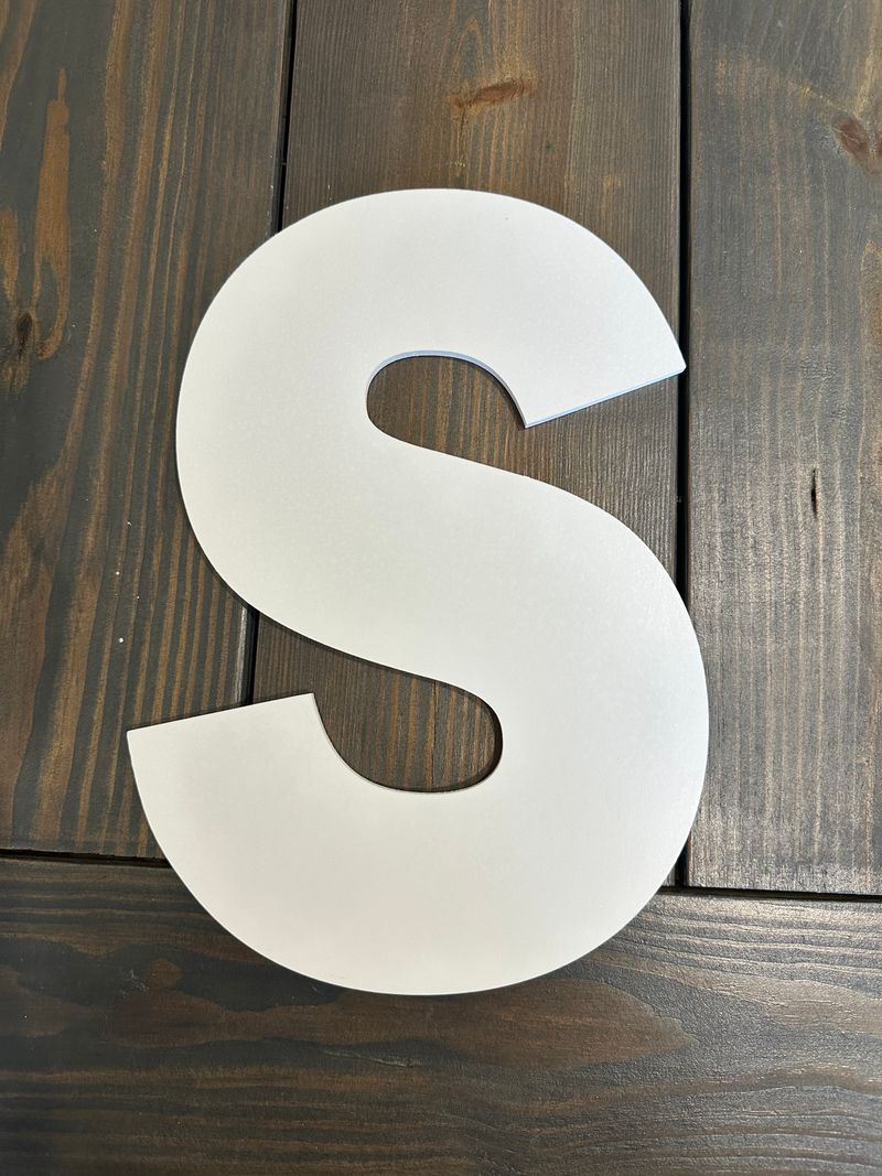 Wood letter S White and 13.5inch tall