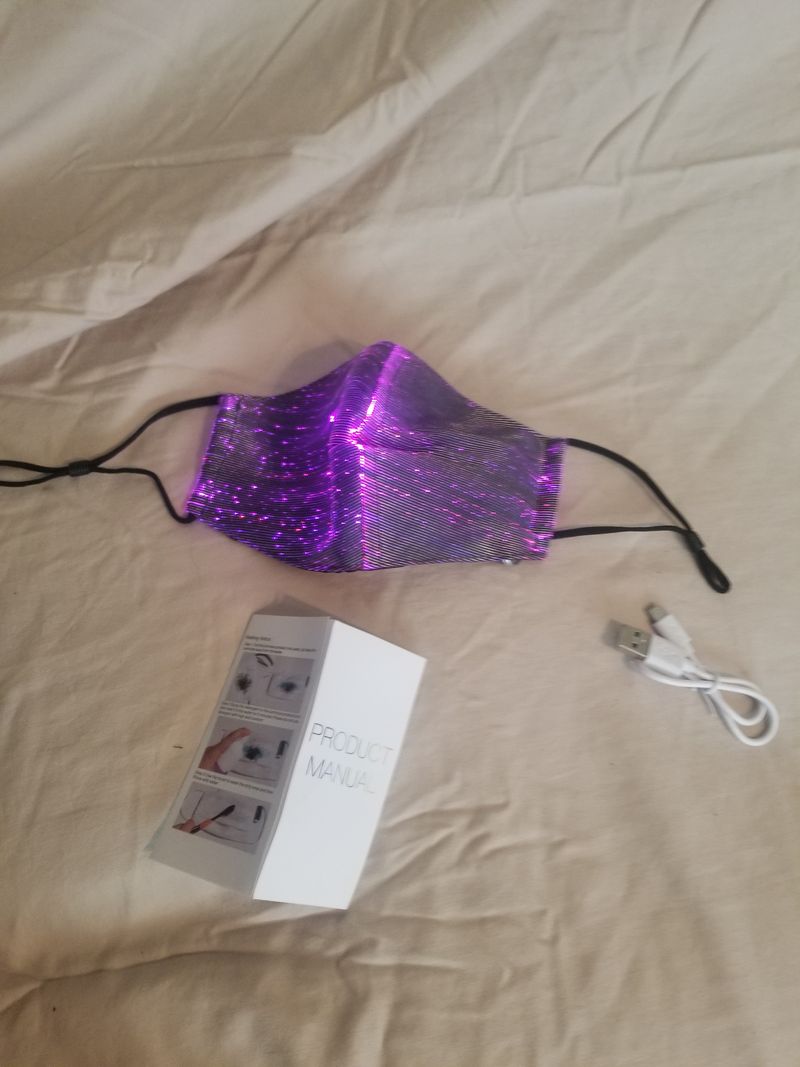Louisville zoo light up mask adjustable Rechargable light up mask red green blue white teal purple flash Accessories