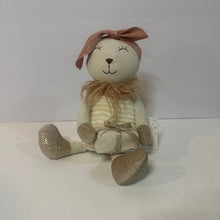 Load image into Gallery viewer, 34th &amp; Pine, 16in Plush Bear, Holiday, NWT, Weighted so it sits up, Gold/Beige/White/Pink Plush Toys
