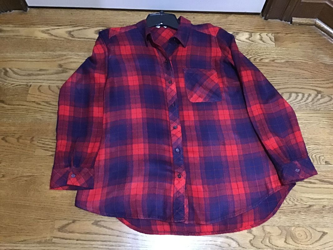 Motherhood Red/Navy Plaid Maternity Shirt Size Small Red/Navy Plaid Maternity Shirt Women's Small 4-6