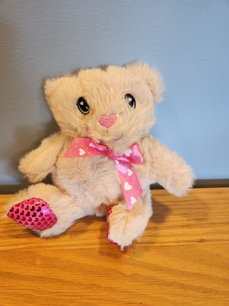 No brand Small teddy bear with pink hearts Plush Toys