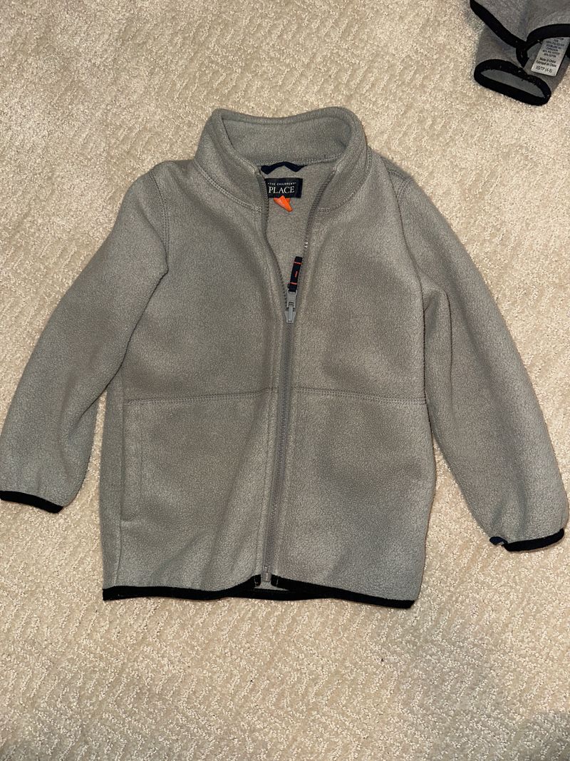 Childrens Place Grey Fleece zip up 4T