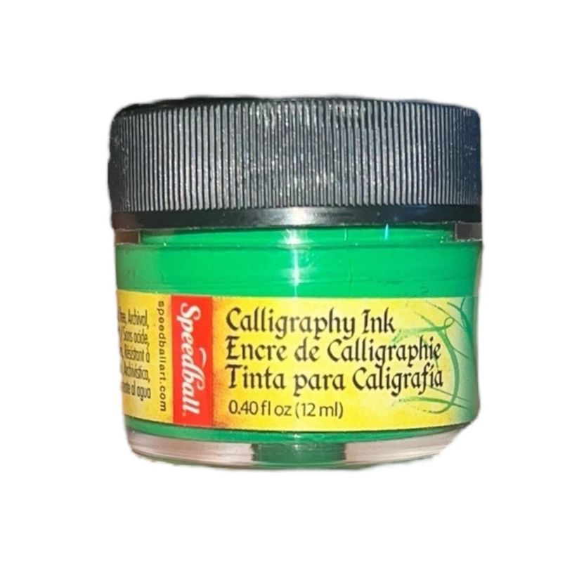 Speedball Green calligraphy ink