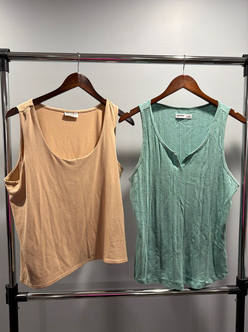 2 tank tops, nude Jolie and Joy, size 2x Seafoam green Sonoma, size XXL Women's - XXL