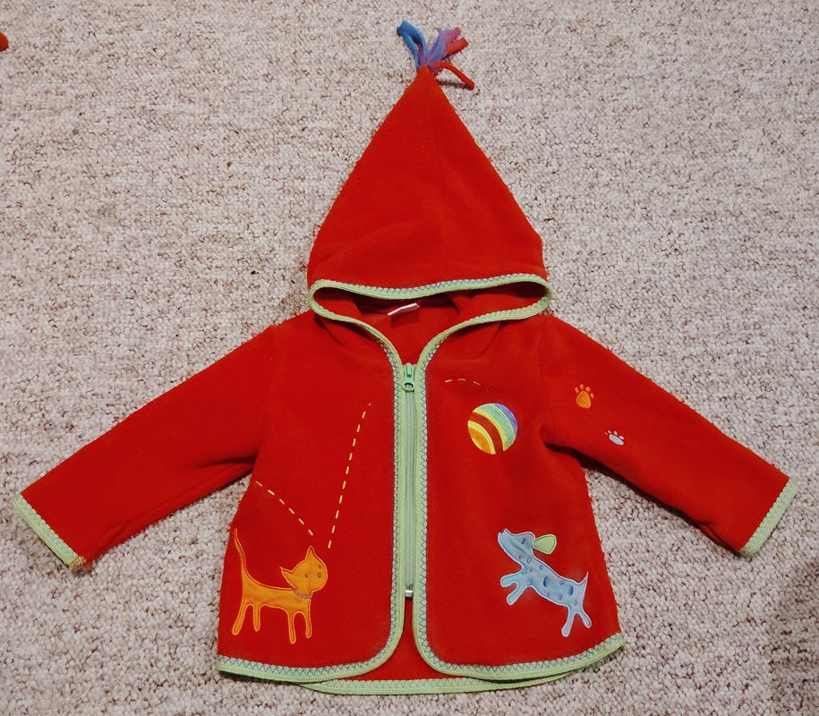 Hanna Andersson Zip up hoodie fleece jacket size 70 or 6-12mth 6 Months
