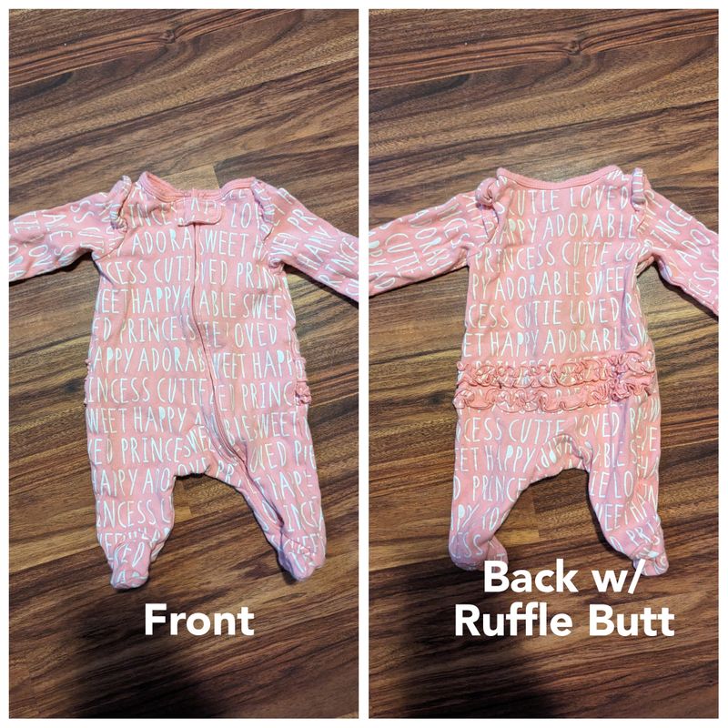 Carter's newborn footed long sleeve outfit Adorable, cutie, princess, happy, sweet print pattern Newborn