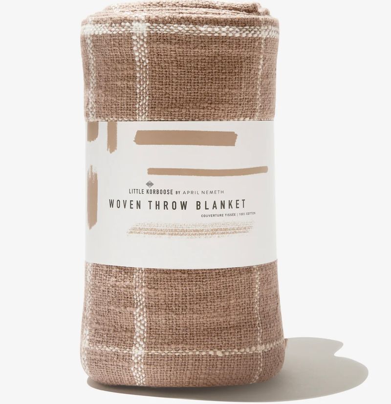 Little Korboose Woven Throw Blanket NWT. 50in x 60in. Regular $60