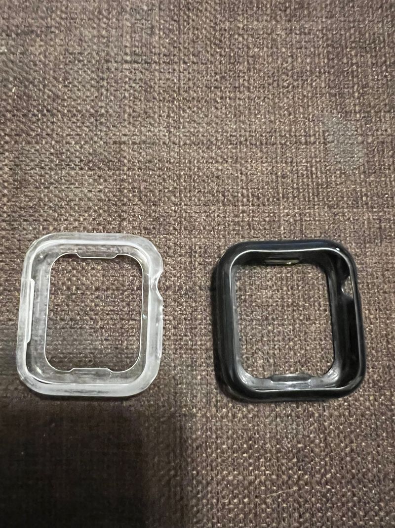 Apple Watch bumpers 44mm Clear & black, flexible, black- used clear- never used, 2 for $3