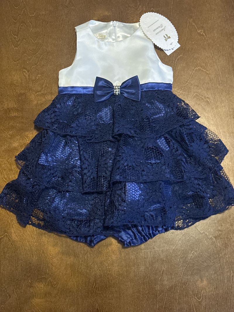 NWT - 18 month white and navy lace dress NWT - 18 month white and navy lace dress 18 Months