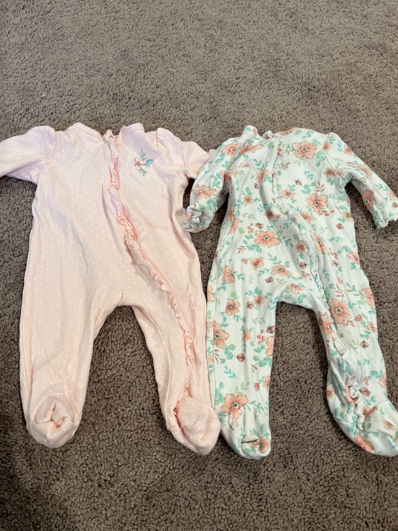 Little me Two pair of zip pjs 6 Months