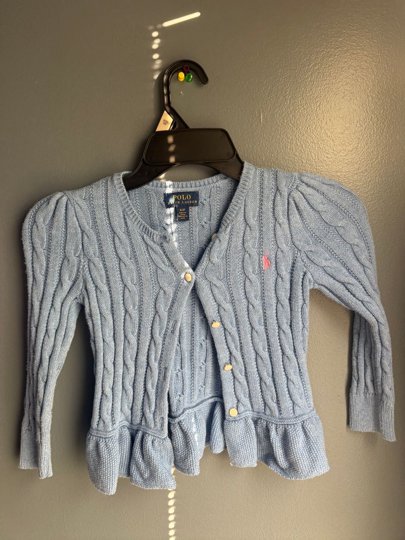 Polo Ralph Lauren Blue button up sweater 4T