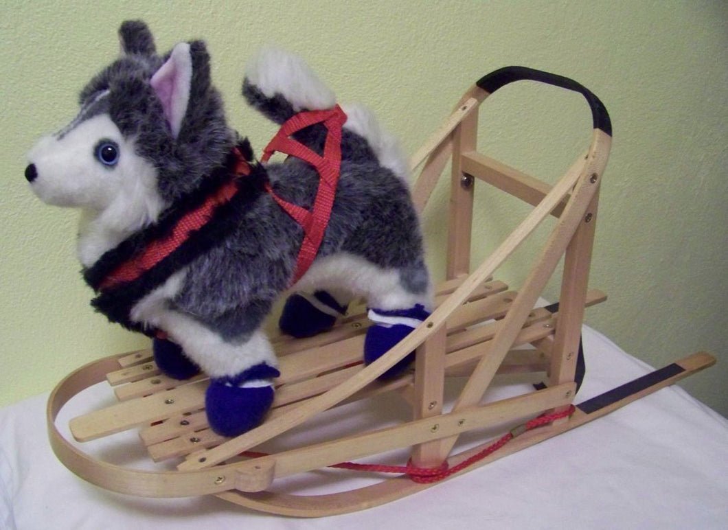 Pleasant Co. American Girl Siberian Husky plush & dogsled, 1997, retired 2001, broken band Plush Toys