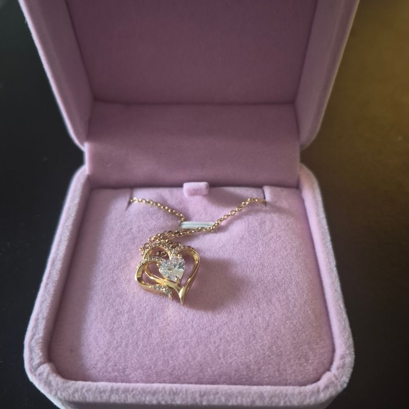 Heart Necklace Gold Chain NIB
