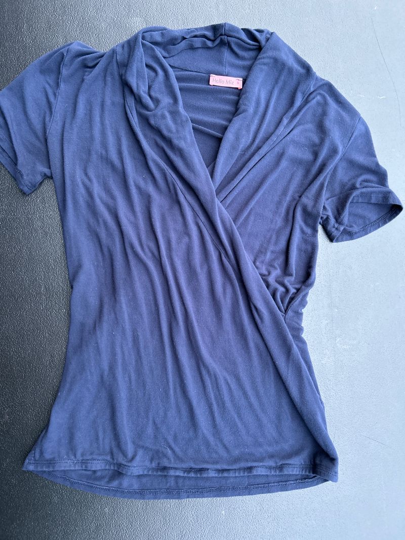 Womens, small, nursing shirt Navy blue, business casual