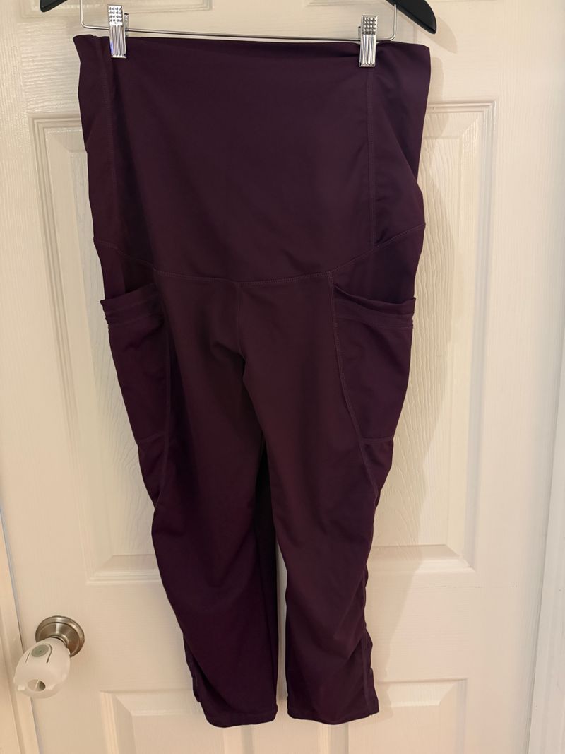 Maacie Maternity Maternity Capri leggings, Purple, XL/14-16 Women's XL 16
