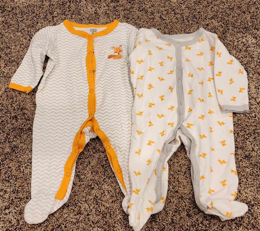 3-6 mo. 2 button up sleepers  3 Months