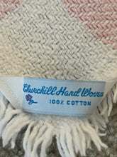Load image into Gallery viewer, Churchill Hand Woven Baby Blanket Pink and White Cotton 34 inch Square Crib
