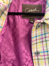 Load image into Gallery viewer, Coach Like New Peacoat Gorgeous magenta plaid print Women&#39;s - L
