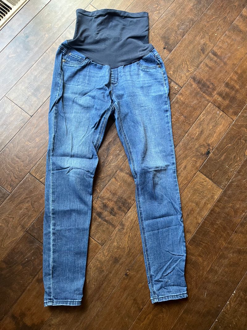 Indigo Blue Medium Long Skinny Jeans Maternity Women's Med 8-10